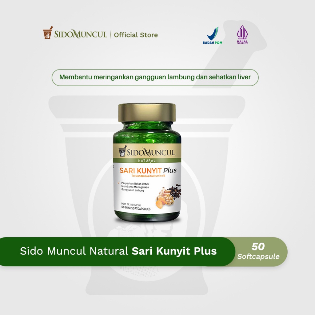 Sido Muncul Natural Sari Kunyit Plus Soft Capsule 50 Kapsul