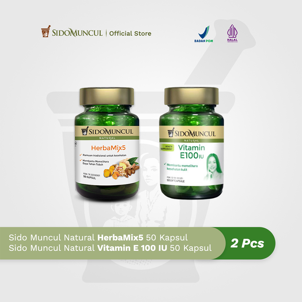 Sido Muncul Natural HerbaMix5 + Vitamin E 100 IU Soft Capsule
