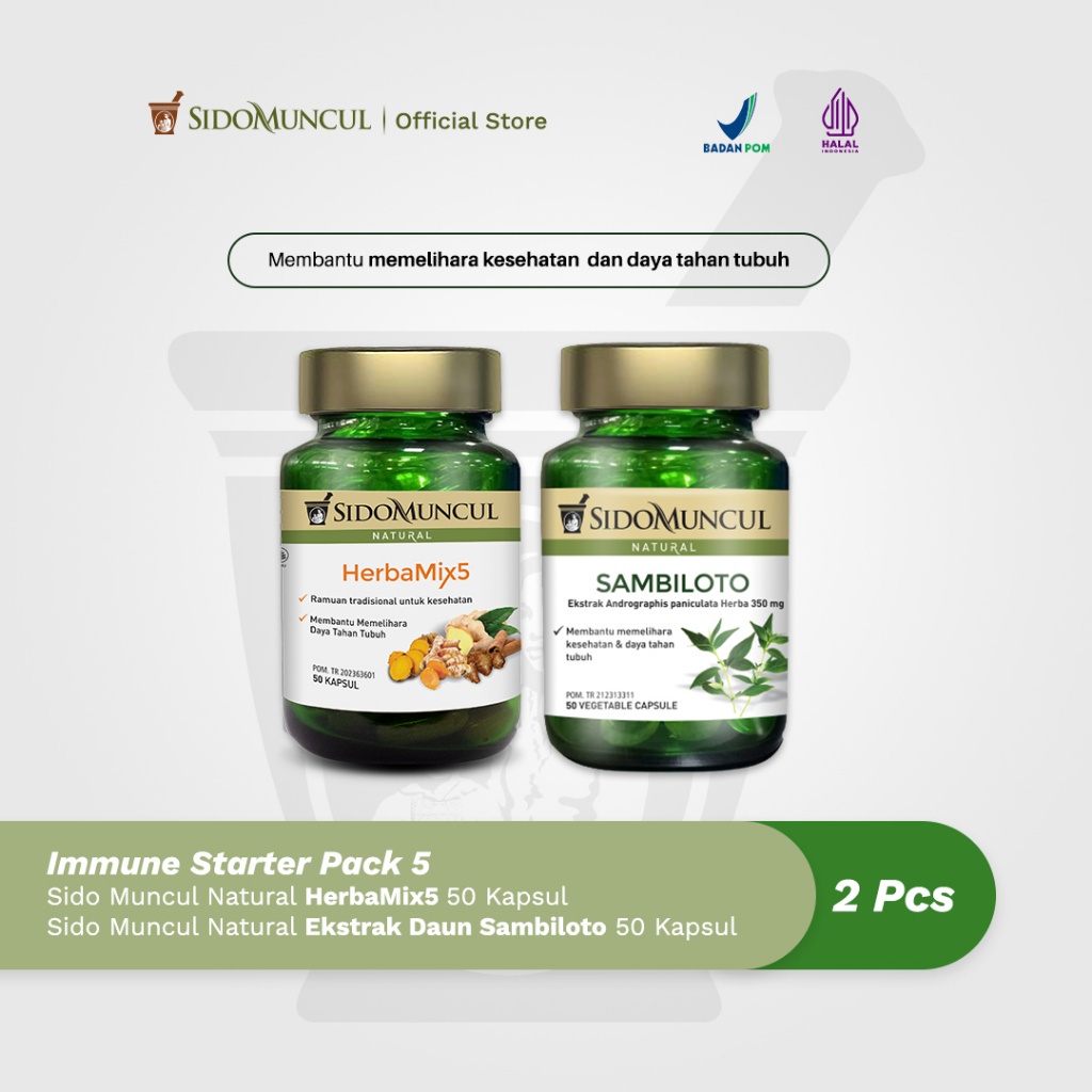 Immune Starter Pack 5 - Sido Muncul HerbaMix5 + Daun Sambiloto