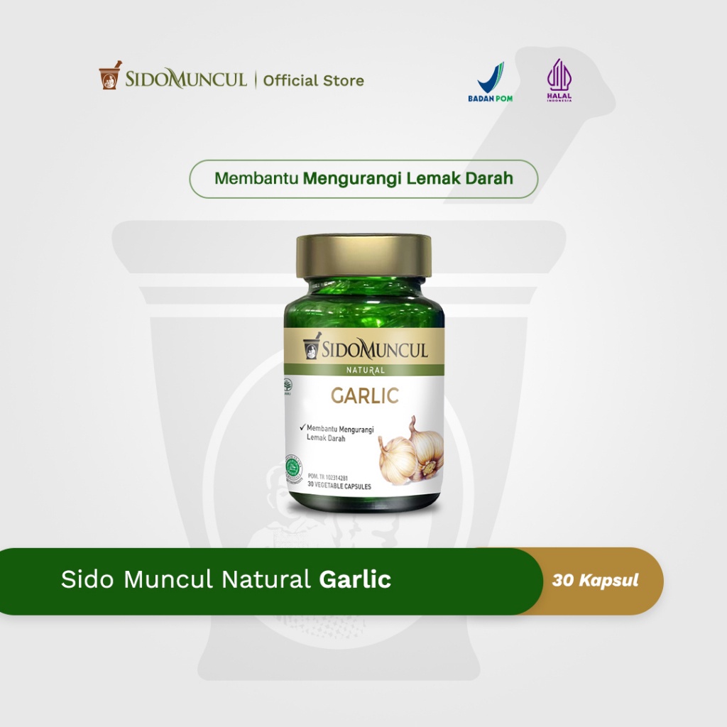 Sido Muncul Herbal Garlic 30 Kapsul - Membantu Mengurangi Lemak Darah