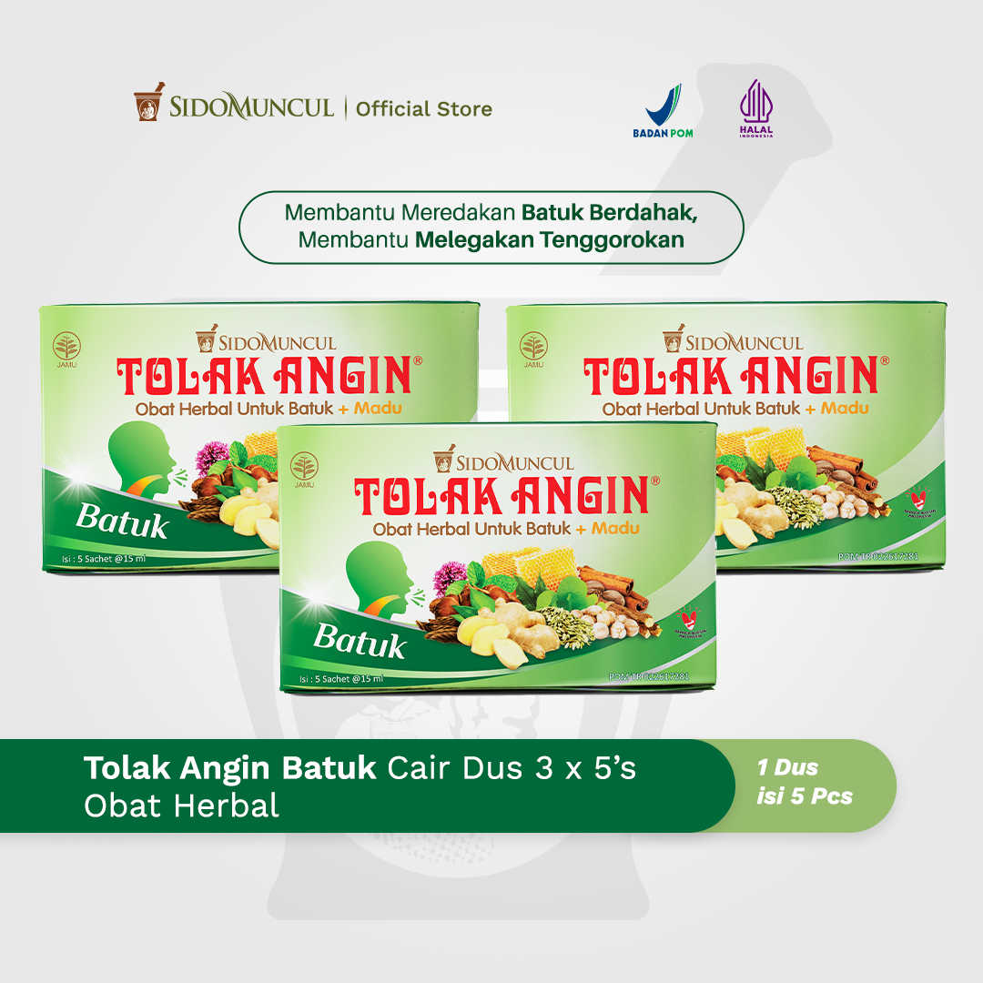 Tolak Angin Batuk Cair Dus 3x5's - Membantu Meredakan Batuk Berdahak dan Melegakan Tenggorokan