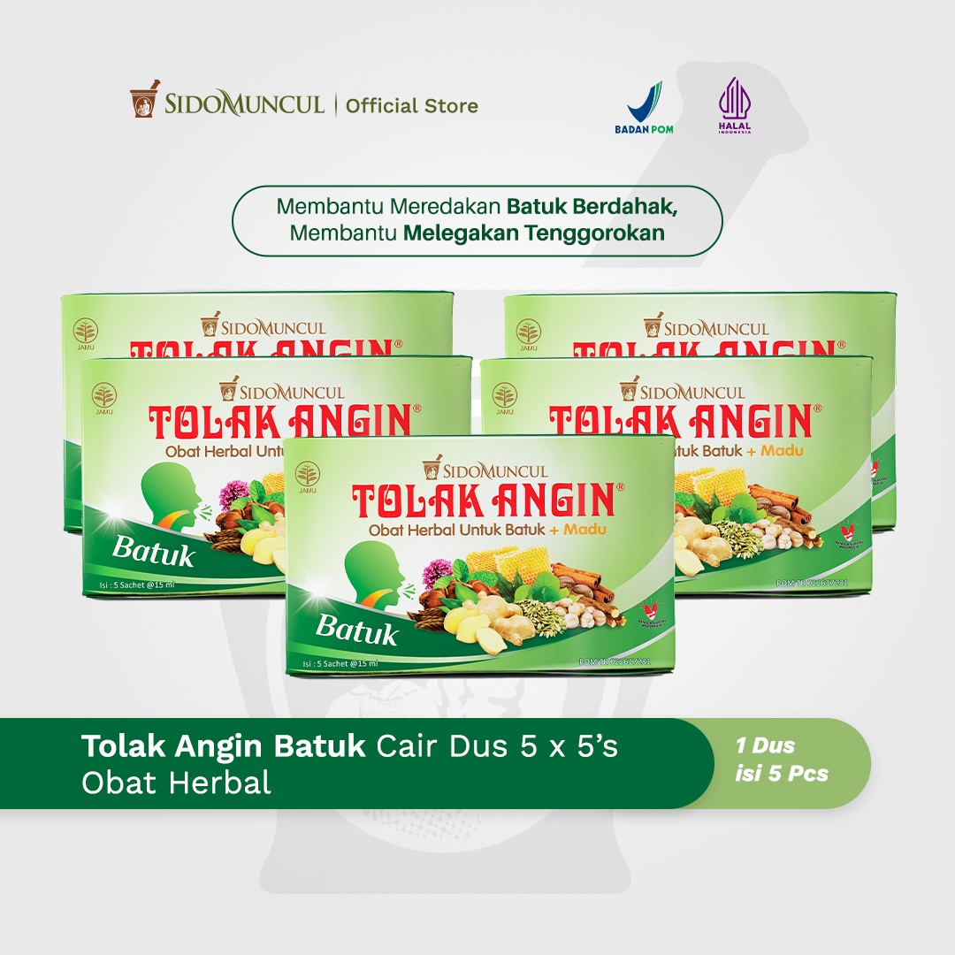 test Tolak Angin Batuk Cair Dus 5x5's - Membantu Meredakan Batuk Berdahak dan Melegakan Tenggorokan