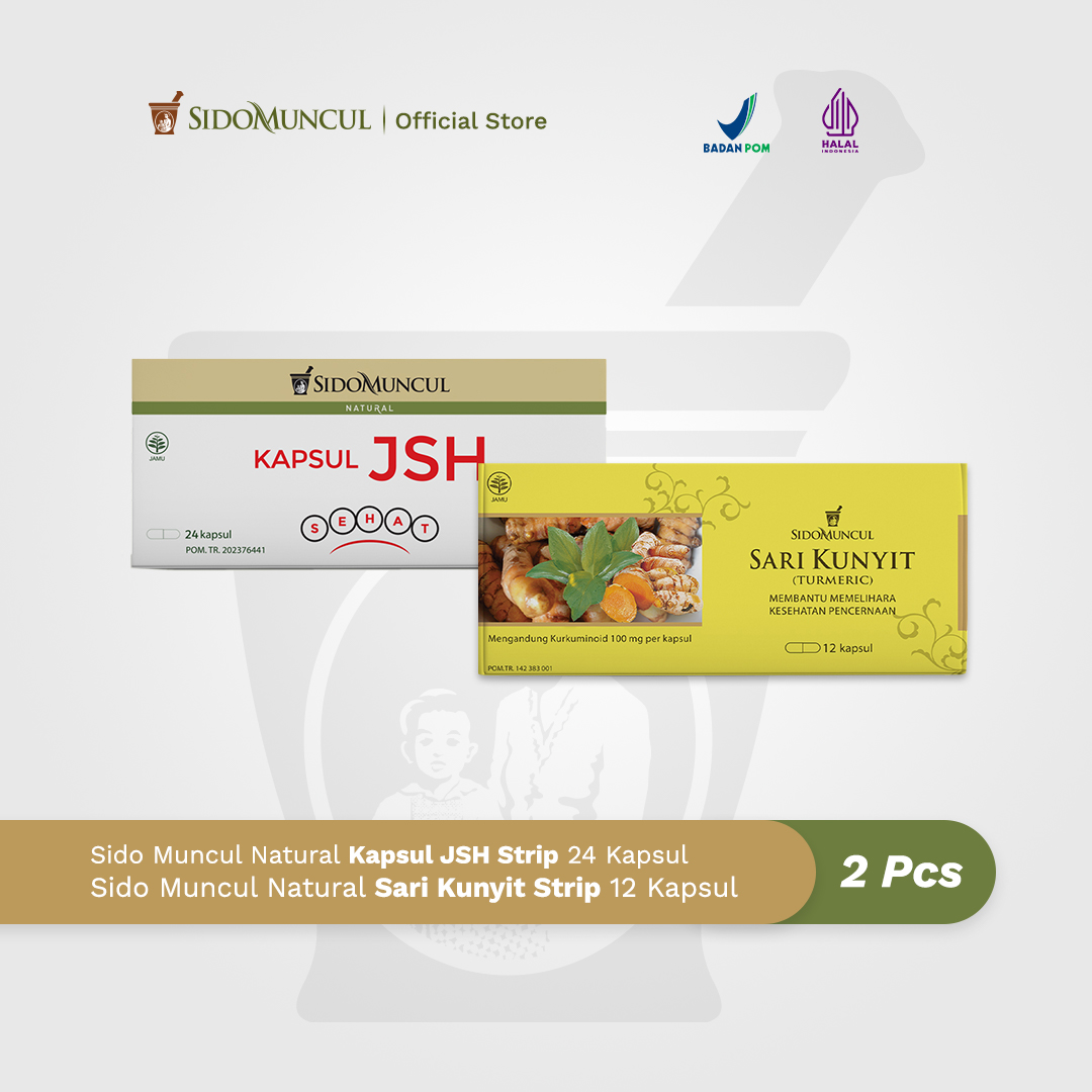 Detox Starter Pack 1- Sido Muncul Kapsul JSH Strip + Sari Kunyit Strip