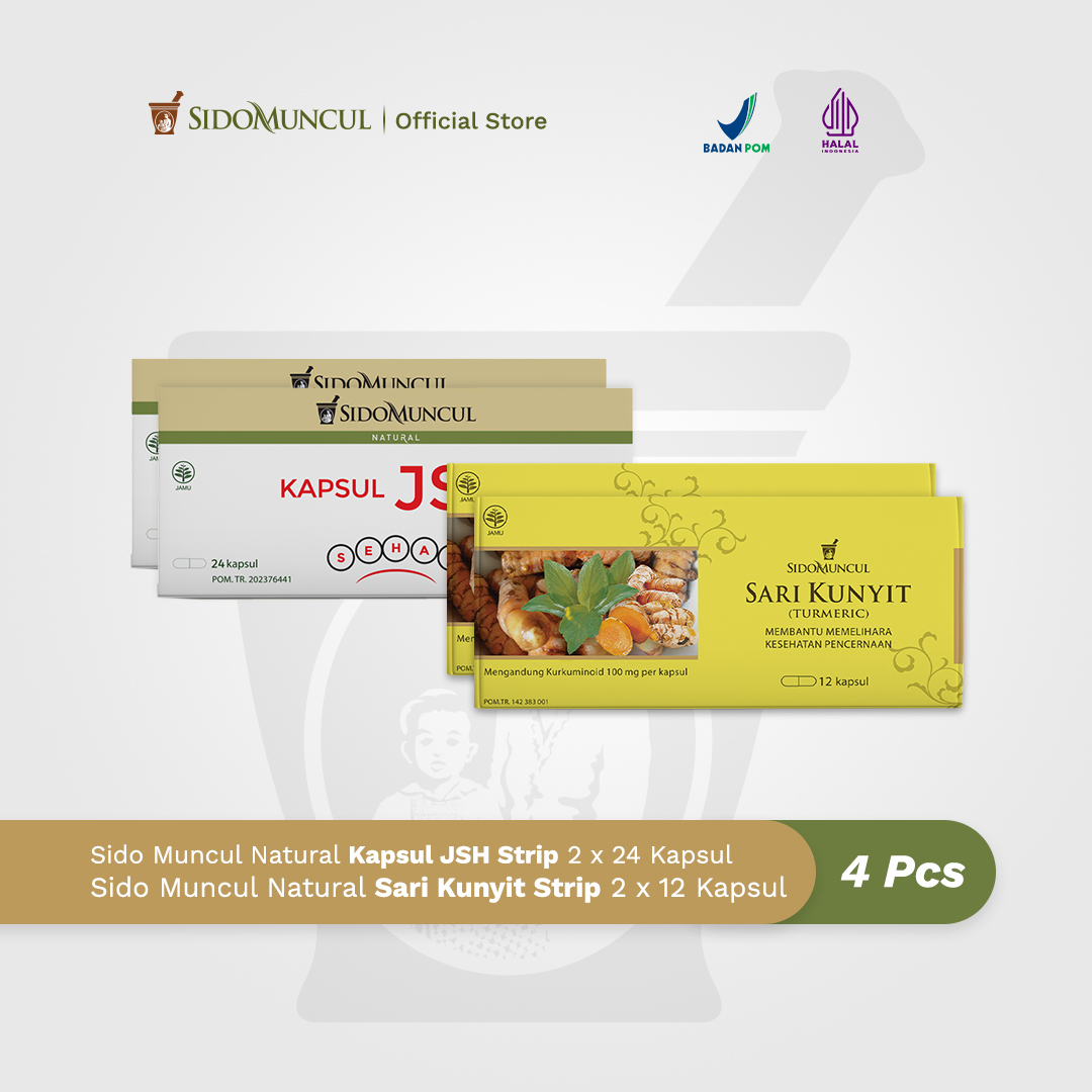 Detox Complete Pack 1- Sido Muncul JSH Strip 2x + Sari Kunyit Strip 2x