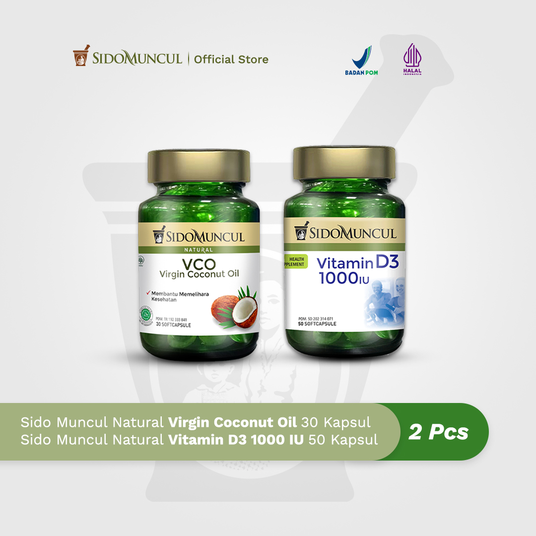 Immune Starter Pack 6 - Sido Muncul Vit D3 1000 + Virgin Coconut Oil