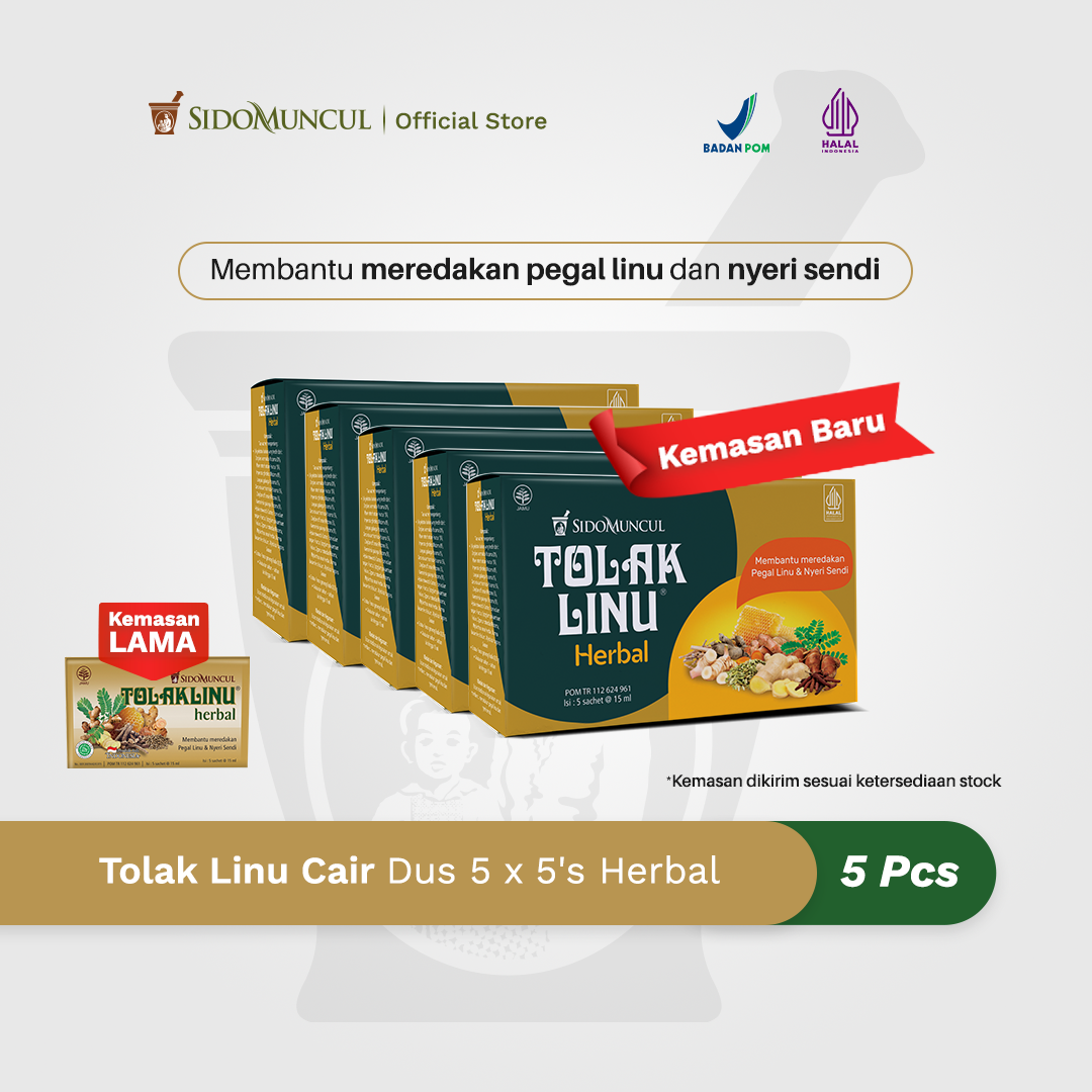 Tolak Linu Cair Dus 5x5's Herbal Alami - Pegal Linu Nyeri Sendi