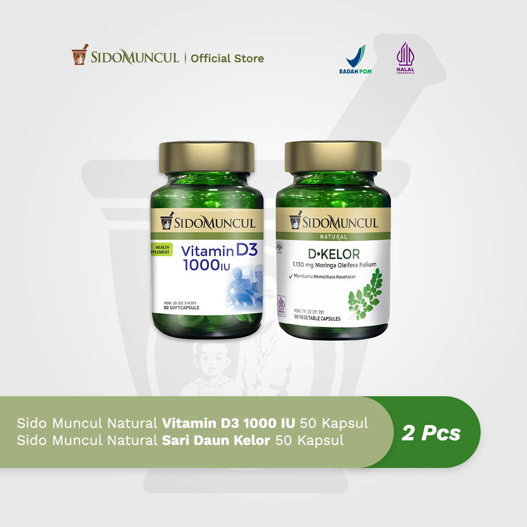 Paket Tulang Sehat - Sido Muncul D3 1000 IU + Sari Daun Kelor 50k