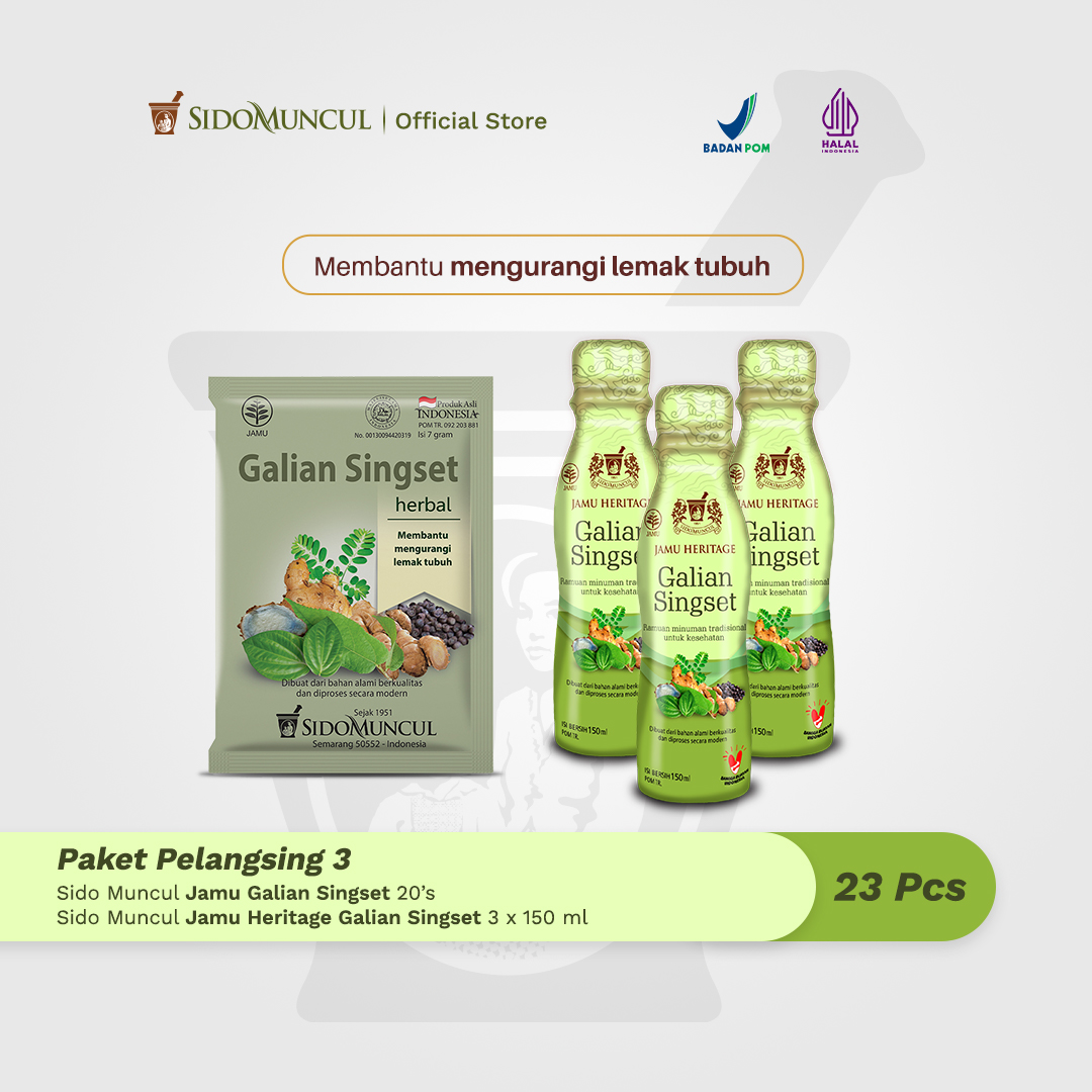 Paket Pelangsing 3 - Jamu Galian Singset 20's + Galian Singset 3x150ml
