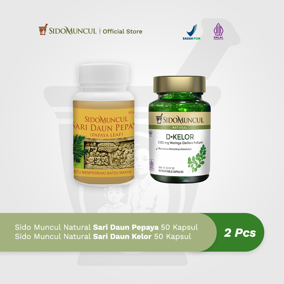 Paket Nutrisi Anak - Sari Daun Kelor (50'k) + Sari Daun Pepaya (50'k)