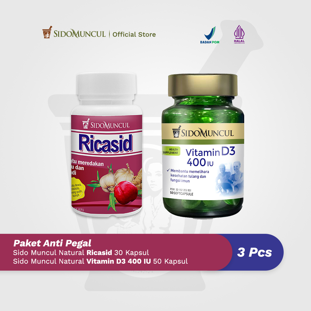 Paket Anti Pegal - Sido Muncul Ricasid (30'k) + D3 400 IU (50'k)