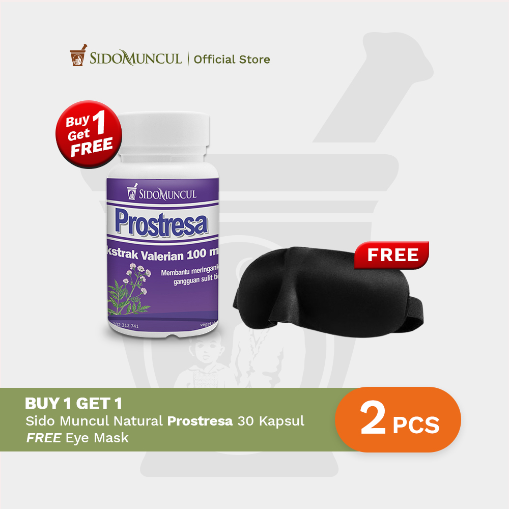 Sido Muncul Herbal Prostresa 30 Kapsul - Susah Tidur Gelisah Stress Free Eye Mask