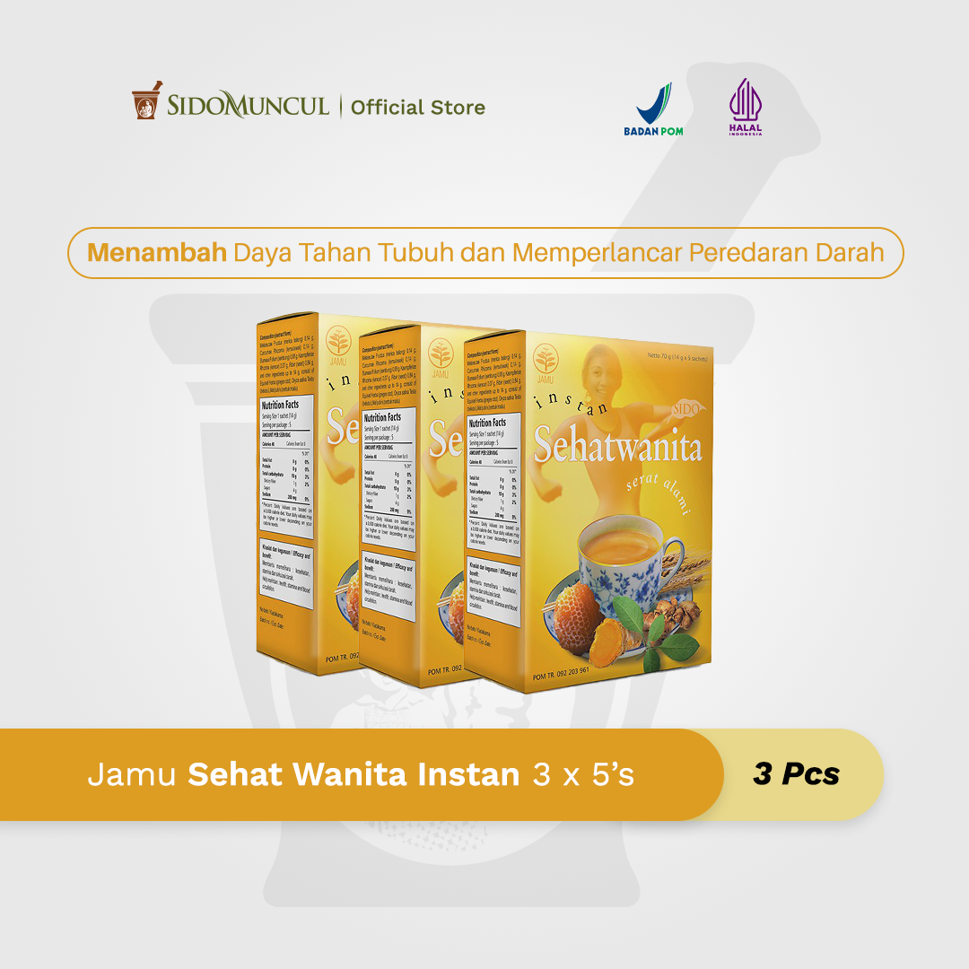 Jamu Sehat Wanita Instan 3x5's - Daya Tahan & Peredaran Darah Lancar