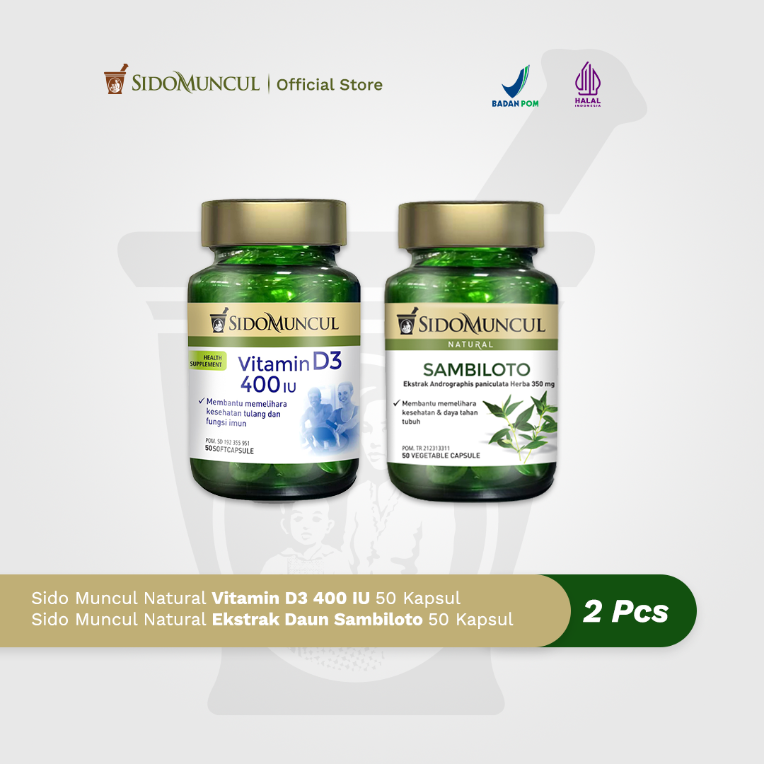 Immune Starter Pack 2- Sido Muncul Natural Daun Sambiloto + Vit D3 400