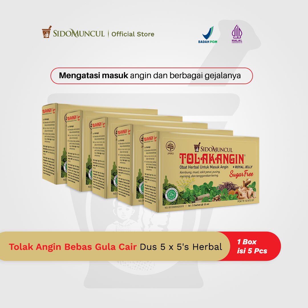 Tolak Angin Bebas Gula Cair Dus 5x5's Herbal - Masuk Angin
