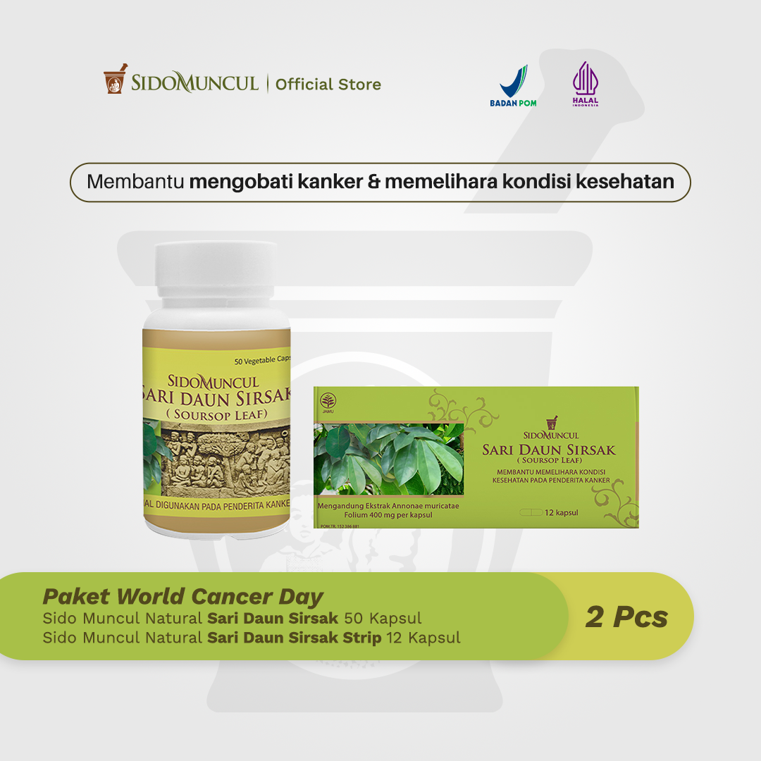 Paket World Cancer Day - Sari Daun Sirsak 50'k + Sari Daun Sirsak Strip