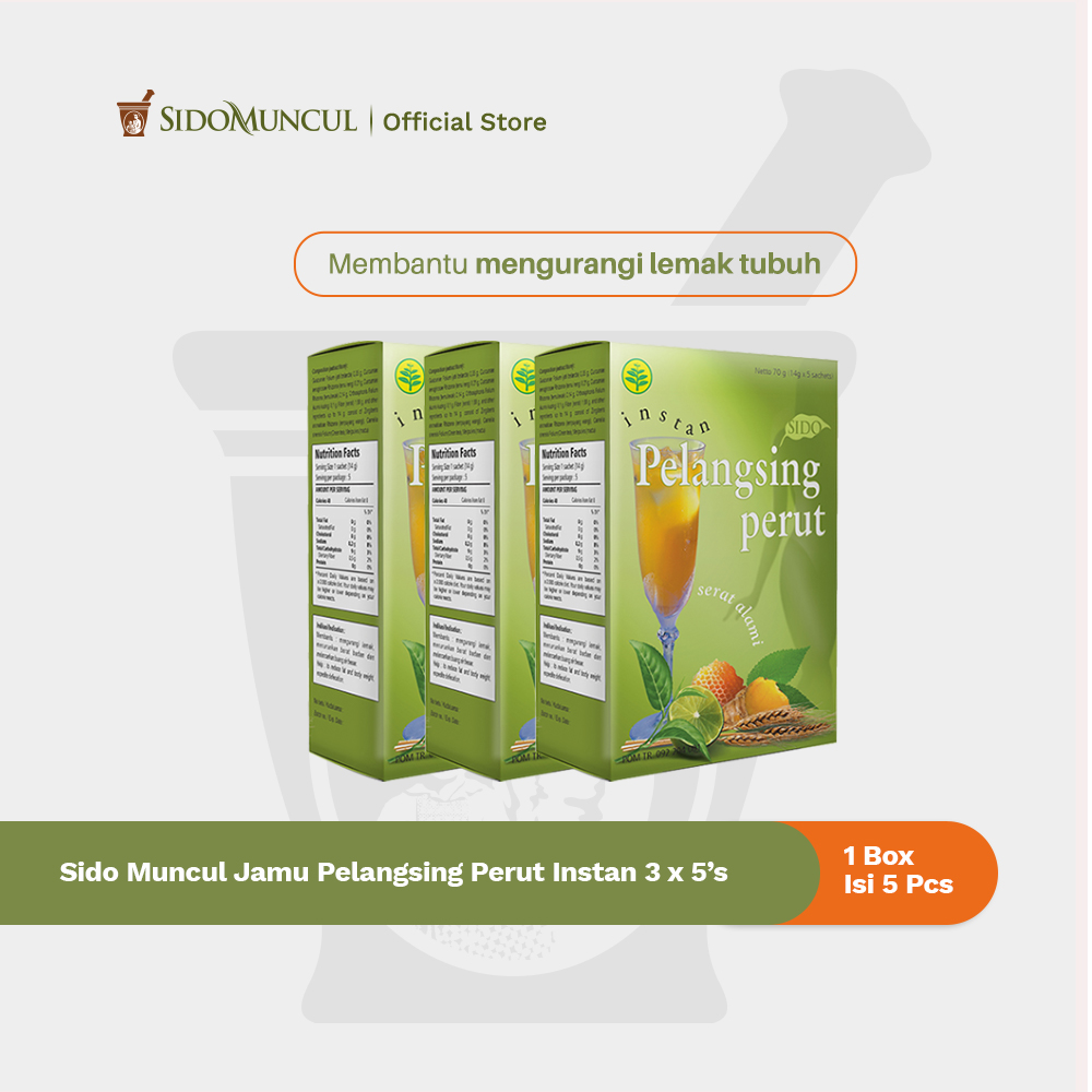 Jamu Pelangsing Perut Instan 3x5's - Membantu Mengurangi Lemak Tubuh