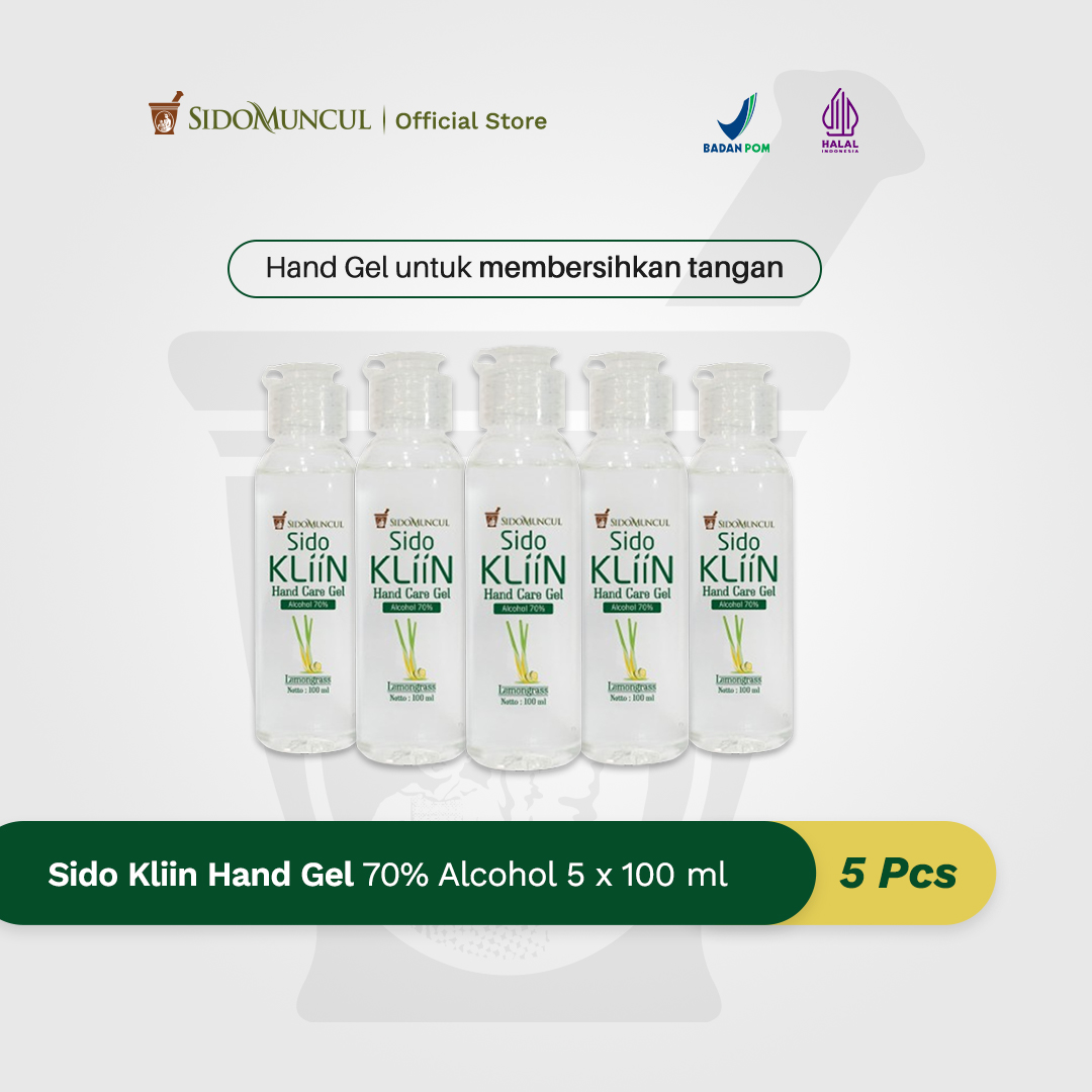 Sido Kliin Hand Gel 70% Alcohol 5x100 ml - Pembersih Tangan