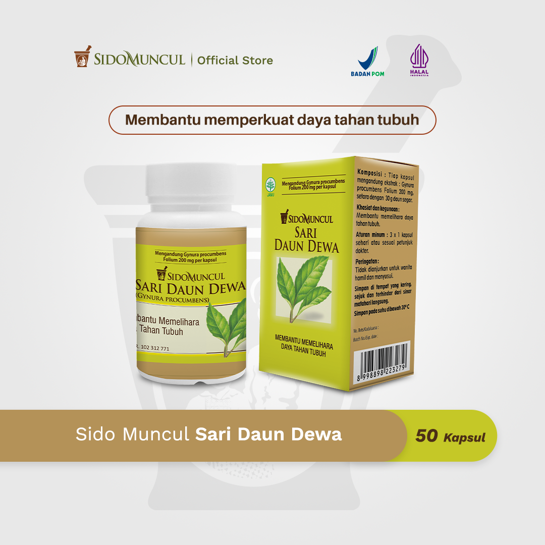 Sido Muncul Herbal Sari Daun Dewa 30’k - Membantu Memelihara Daya Tahan Tubuh