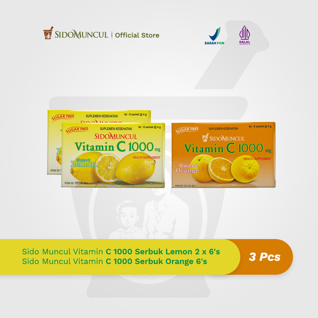 Paket Sido Muncul Vitamin C 1000 mg (2 Lemon + 1 Jeruk Manis)