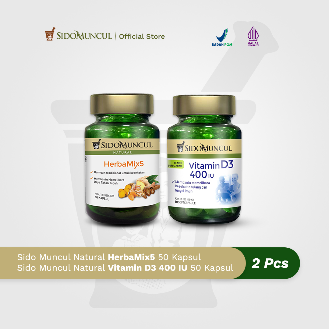 Sido Muncul Natural HerbaMix5 + Vitamin D3 400 IU Soft Capsule