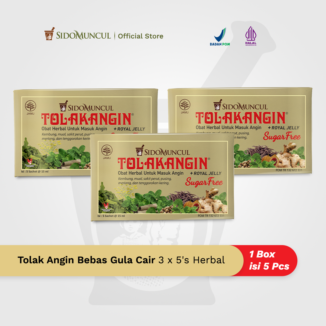 Tolak Angin Bebas Gula Cair Dus 3x5's Herbal - Masuk Angin
