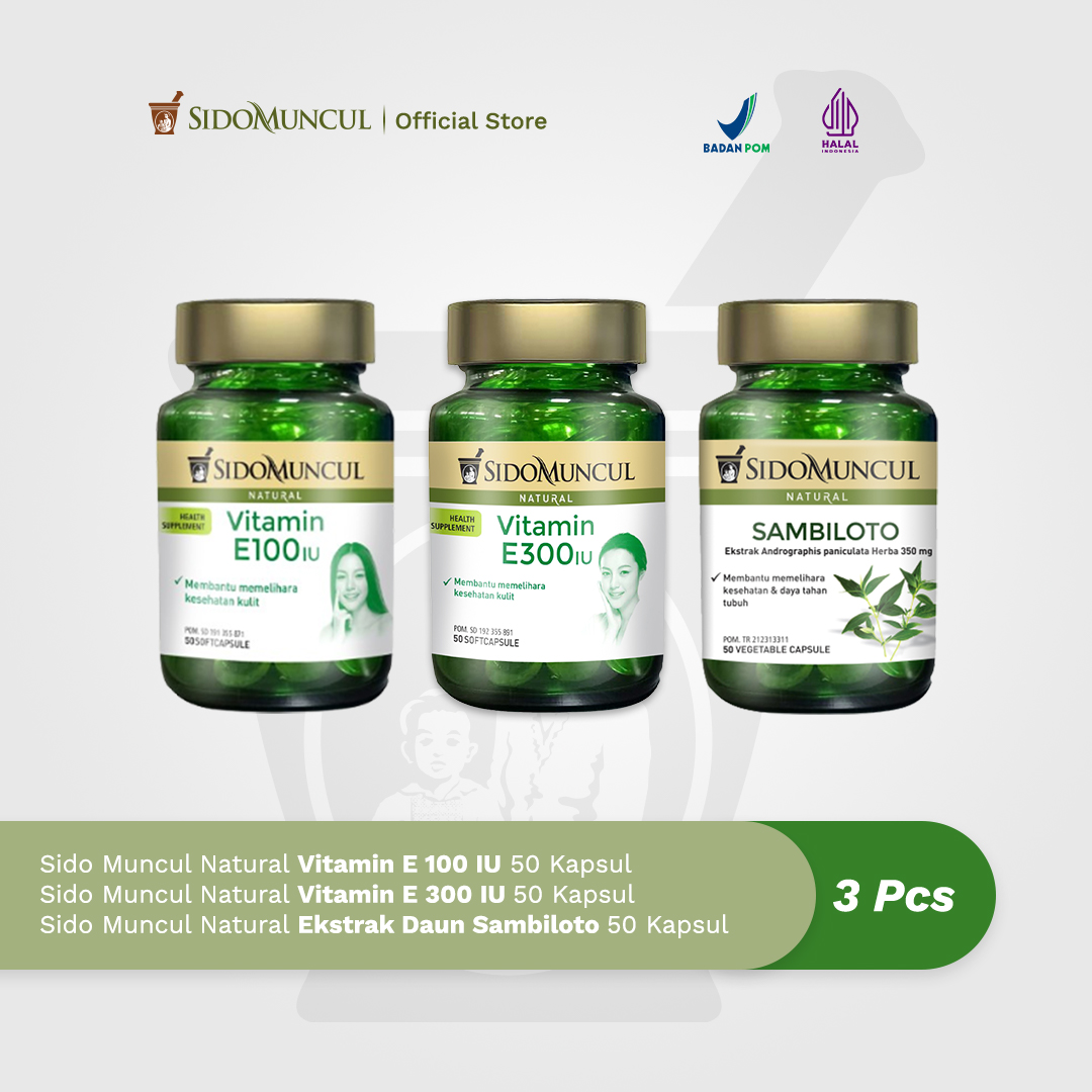 Immune Complete Pack 3 - Daun Sambiloto + Vit E100 IU + Vit E300 IU