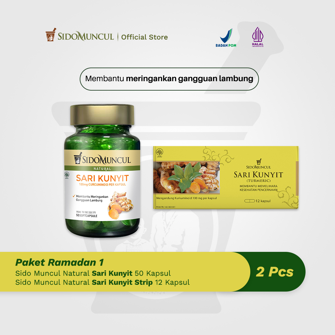 Paket Ramadan 1 - Sari Kunyit SC + Sari Kunyit Strip Sakit Maag Perut