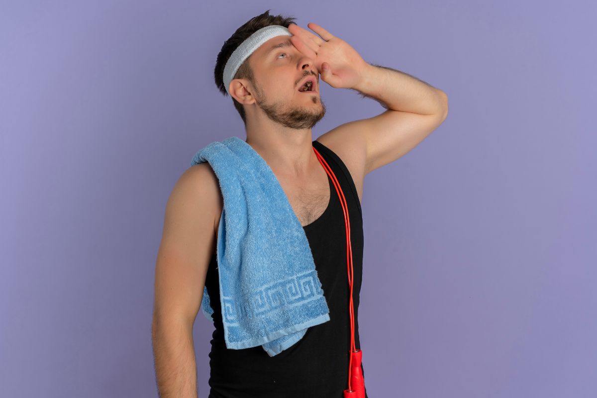 orang yang berkeringat setelah berolahraga