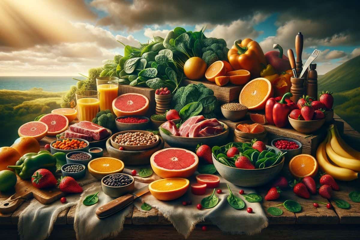 Contoh makanan yang mengandung vitamin C dan zat besi